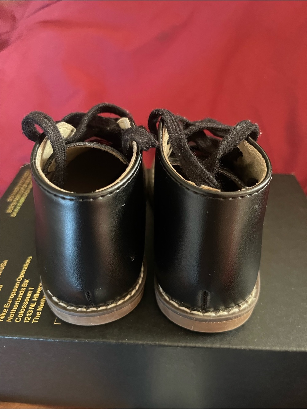 FootMates Black Kids Lace-ups with Brown Trim - Picture 4 of 7